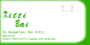 kitti bai business card